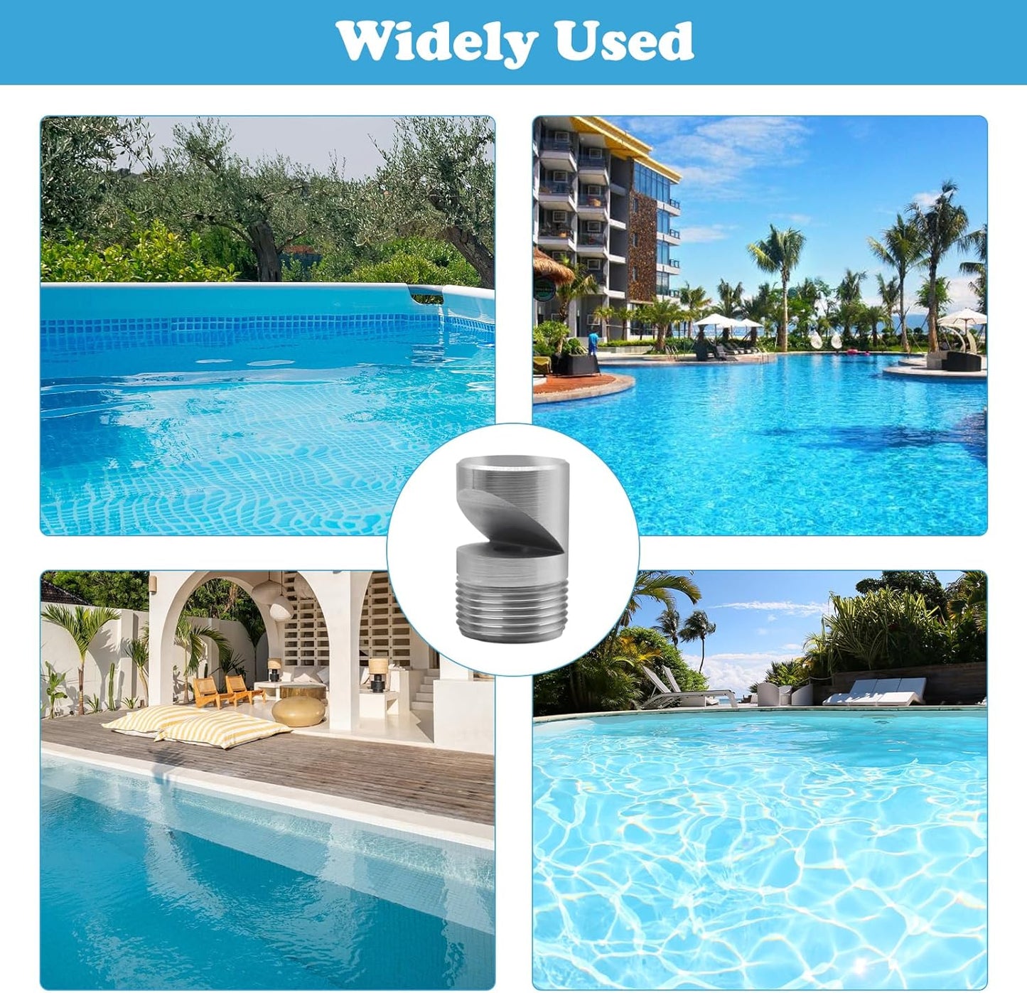 86201500 Stainless Steel Swimming Pool Jet Nozzle,Corrosion Resistance Stainless Steel Pool Accessories Tool, Applicable in Multiple Scenarios