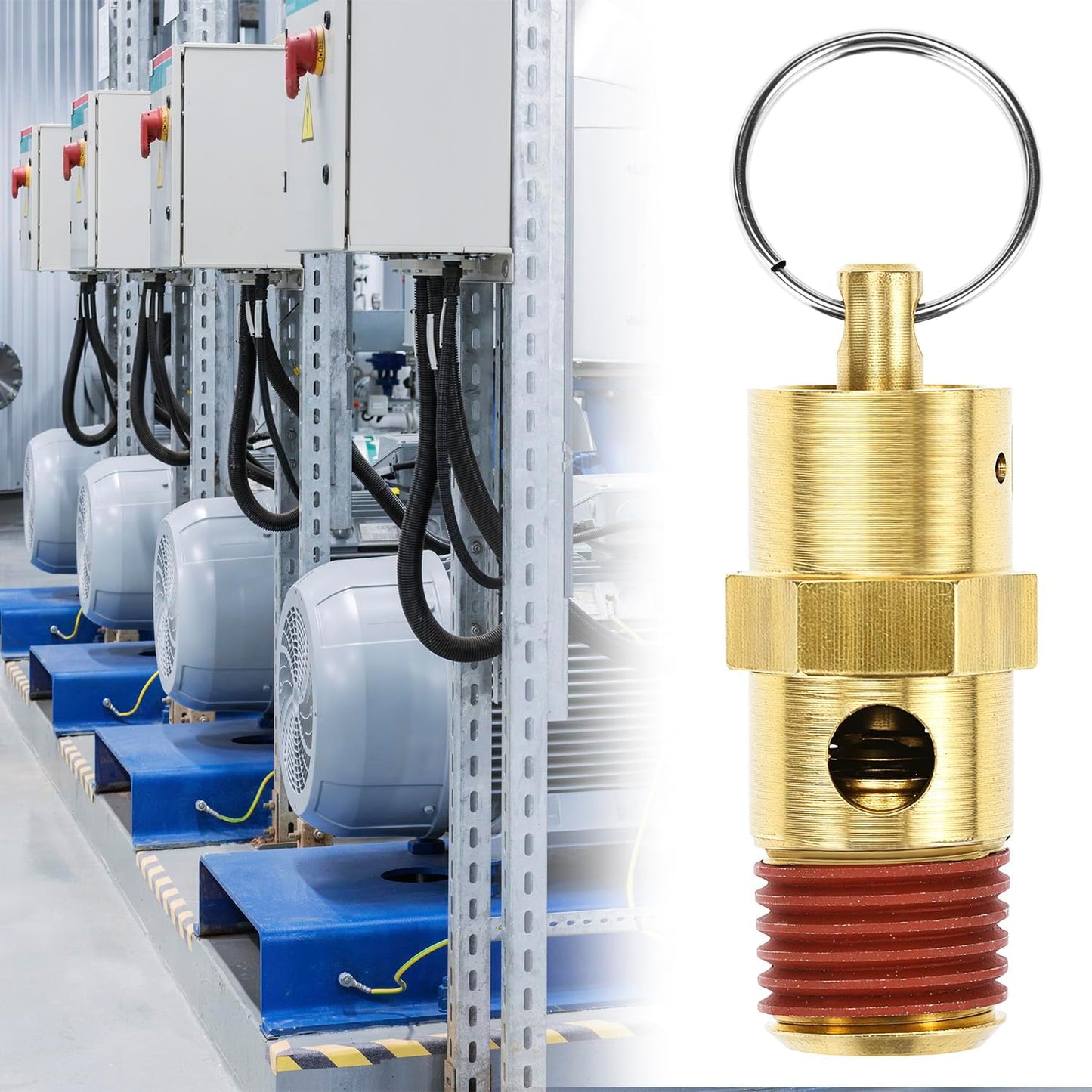 Brass Pressure Relief Valve (2 Pack) - 1/4 Inch NPT Threaded, 150 PSI Rating, Air Compressor Check Valve with Seal Thread Locks
