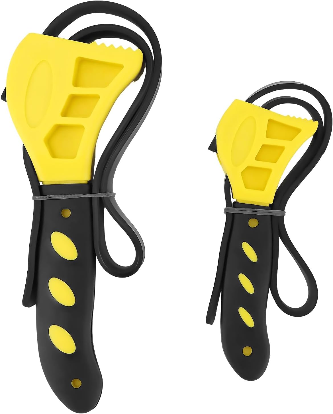 Adjustable Rubber Strap Wrench Set 24" & 19.7" – Multi-Purpose Grip Tool for Jar, Filter & Pipe Tasks