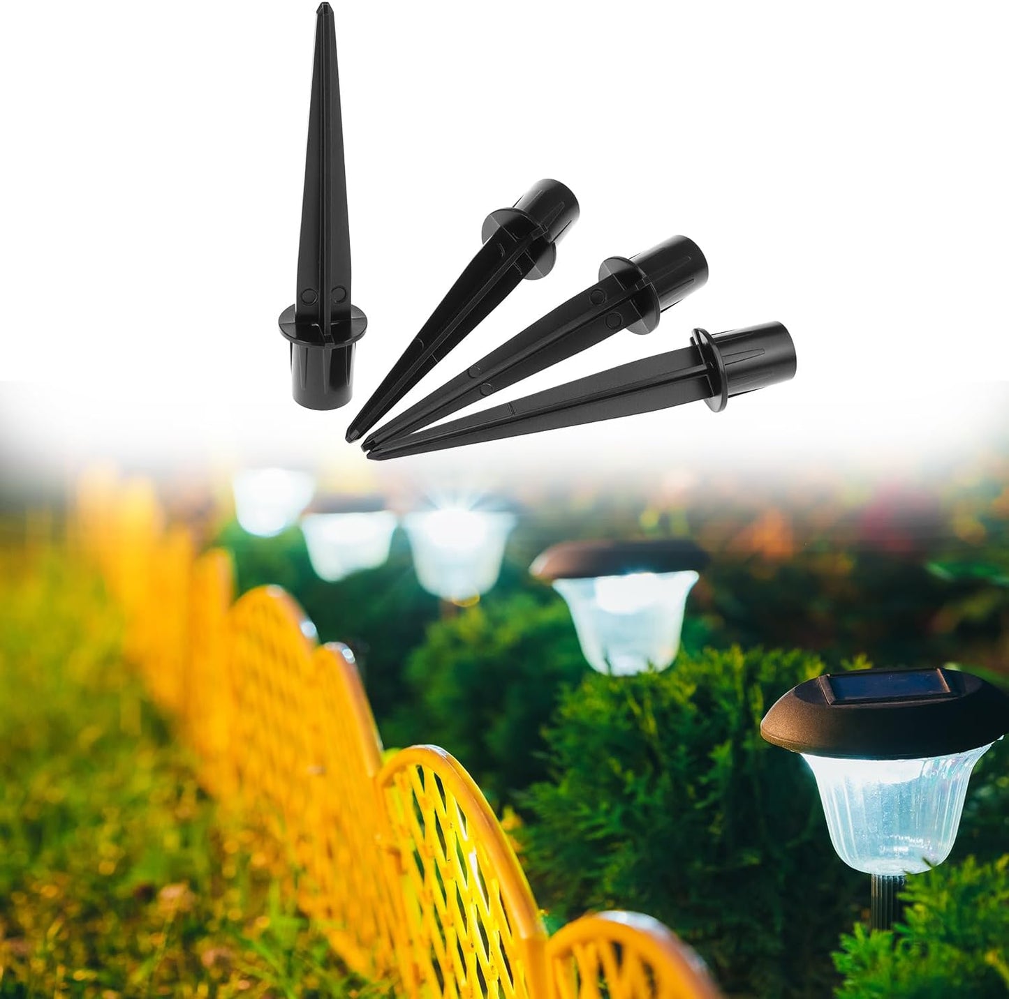 Metal Stakes Solar Lights Replacement Spike, 8 Pack Reinforced Ground Stakes, Replacement Nails for Garden Lights Landscape Pathway Patio Lamps Pole, 0.78x5.36 inches Outdoor Ground Stake