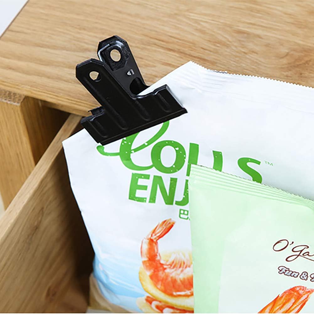 Black Large Bull Clips Thickened, 10 Pcs 3 Inch Long Metal Binder Paper Clip Clamps for Office Kitchen, Drawing Board, Art Crafts (77 mm)