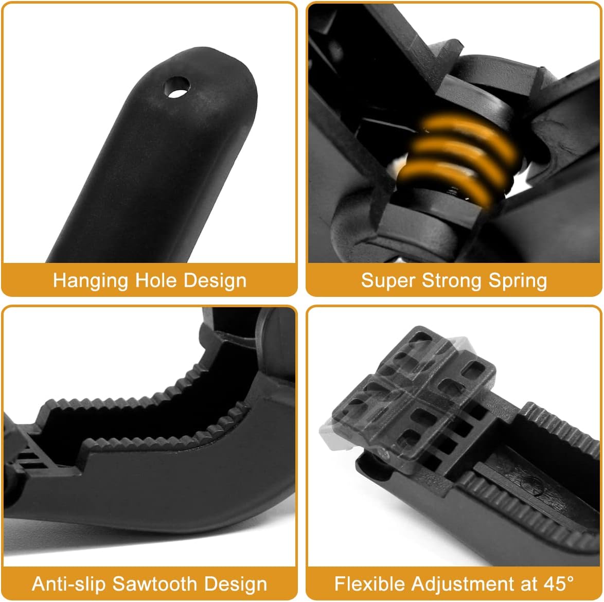 Black Plastic Spring Clamps, 8 Pack 4.5 Inch Large Nylon Spring Clips Heavy Duty Clamp with Metal Pins for Backdrop Art Crafts Woodworking Background