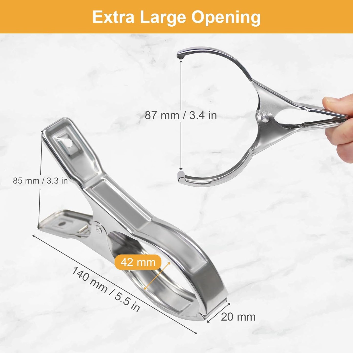 Metal Pool Cover Clips - 10 Pcs Large Beach Towel Chair Clips 5.5 Inch Stainless Steel Clothes Pins Quilt Clamps Windproof for Sunbed Lounge Cruise (14cm)