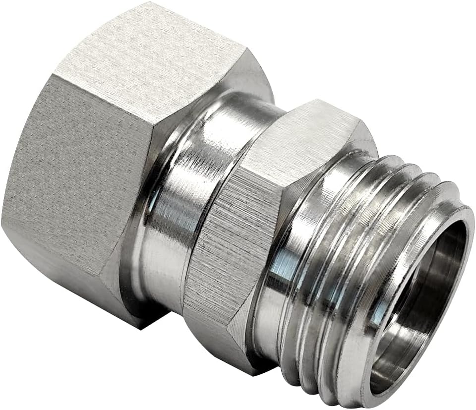 304 Stainless Steel Garden Hose Swivel Connector 360 Degree 3/4 GHT Male to Female Adapter Joint Anti Twisting Kink