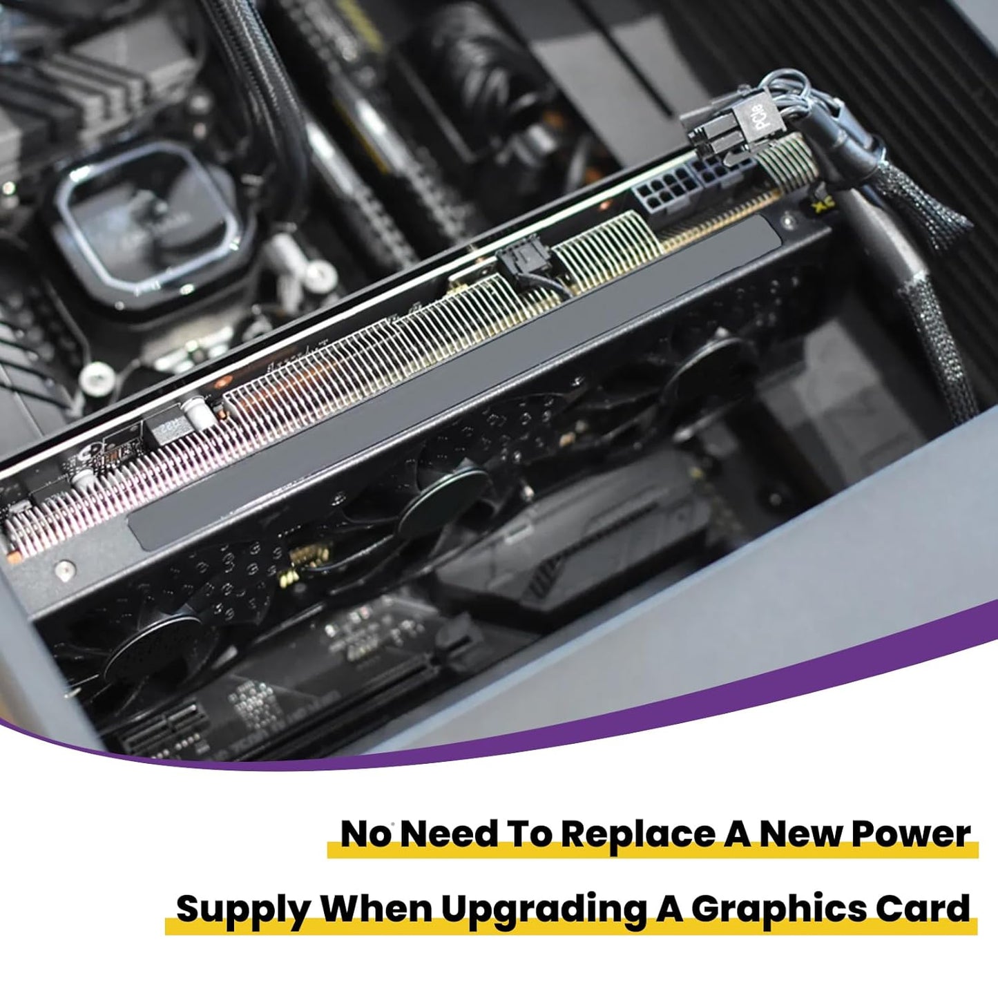 8 Pin PCIe Splitter Cable, 2-Pack PCIe 8 Pin Female to Dual 8 Pin (6+2) Male Power Adapter Cable, 8 Inch Braided Y-Splitter Power Extension Cables for GPU Graphics Card