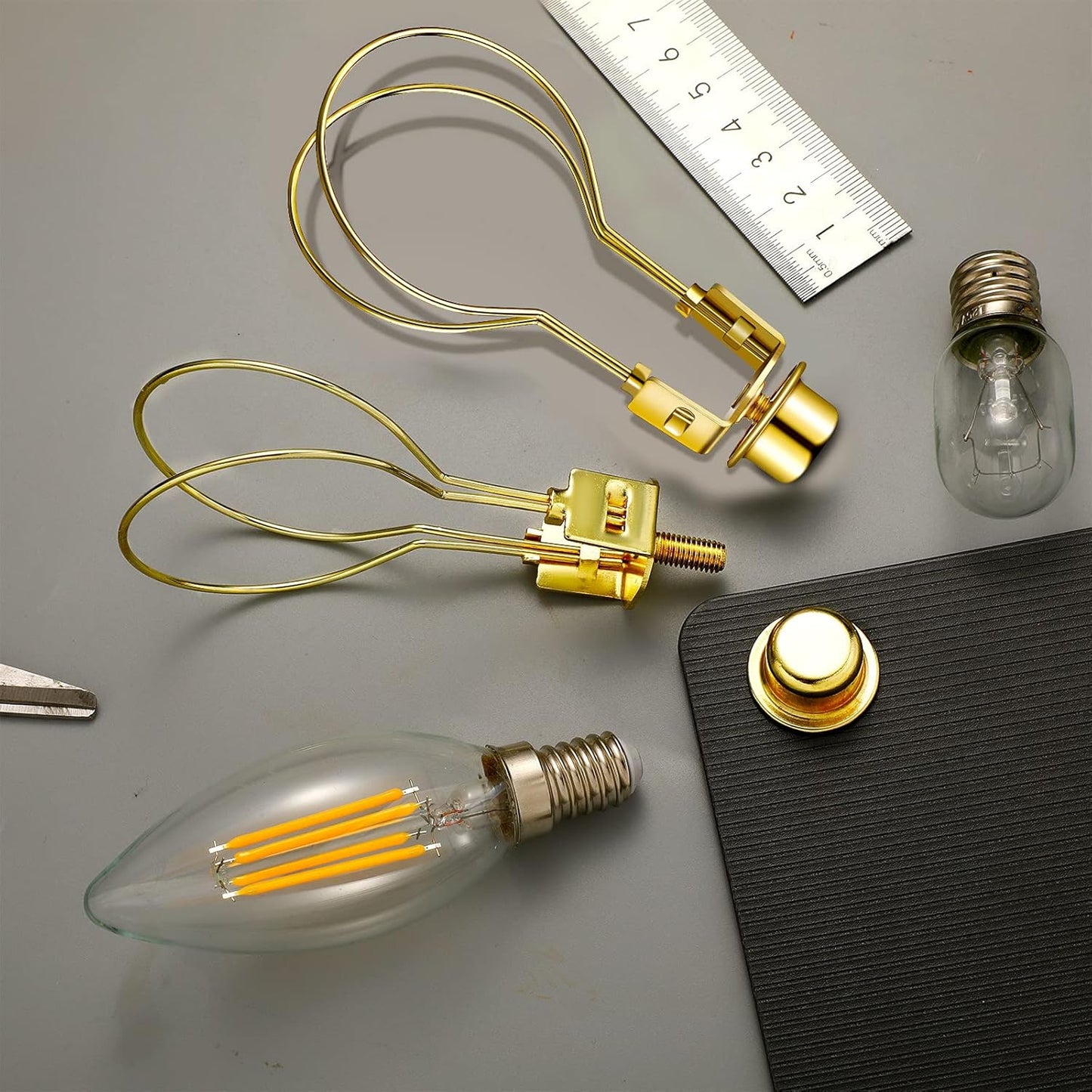 Bulb Lamp Shade Light Bulb Clip Adapter Includes Finial and Lampshade Levellers for Replacement