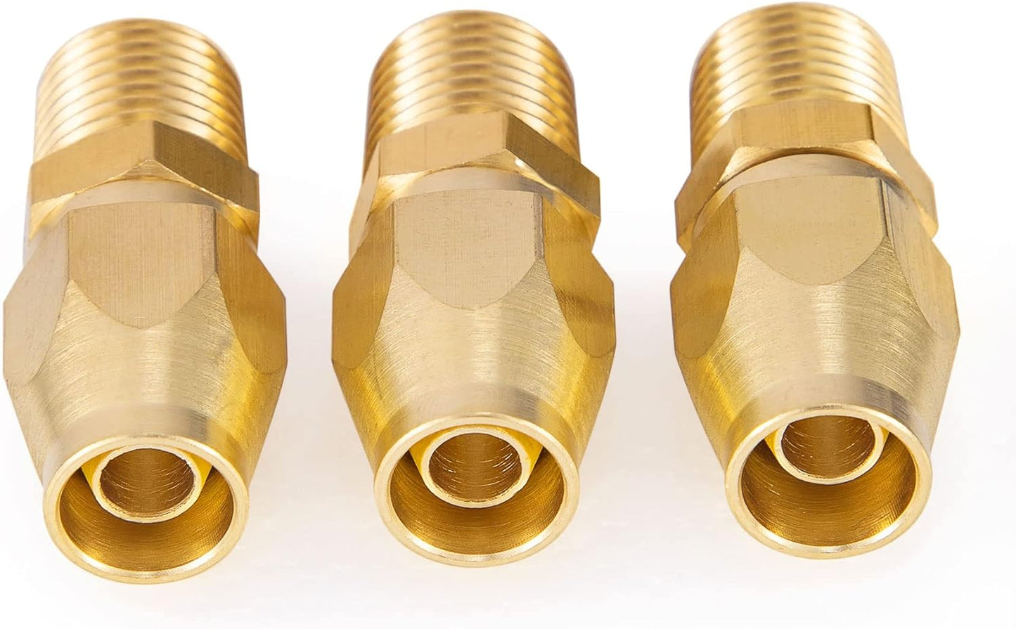 Premium Solid Brass 4PCS Reusable Replacement Fitting For 1/4-Inch ID Hose,1/4-Inch NPT Rigid