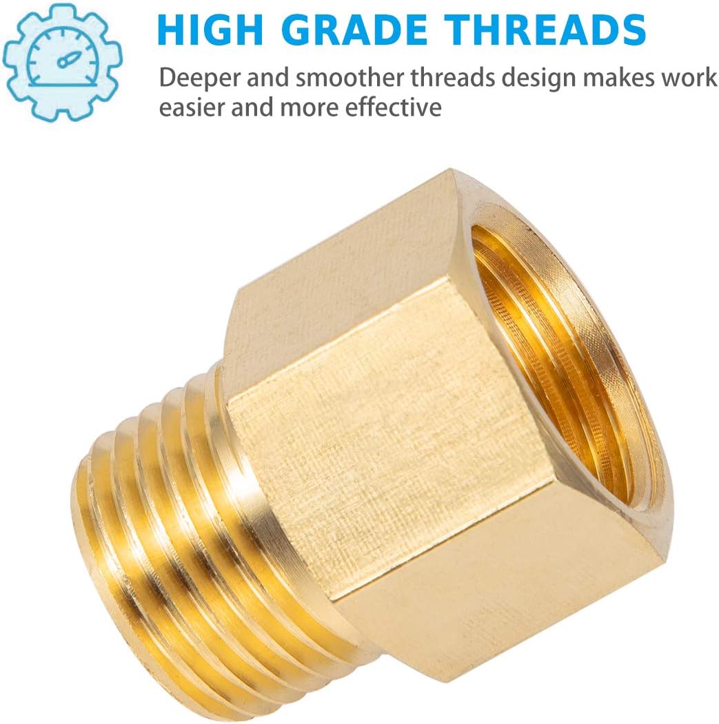 Brass Pipe Fitting Reducer Adapter1/2" NPT Female X 1/2" NPT Male Extension Connector (4-Pack)