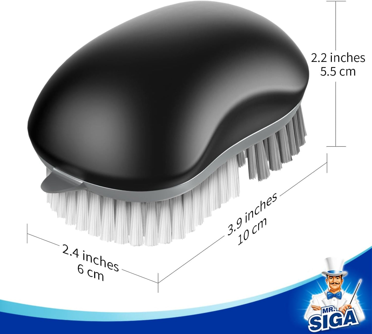 Fruit and Vegetable Cleaning Brush with Non Slip Comfortable Grip, Pack of 2, Black