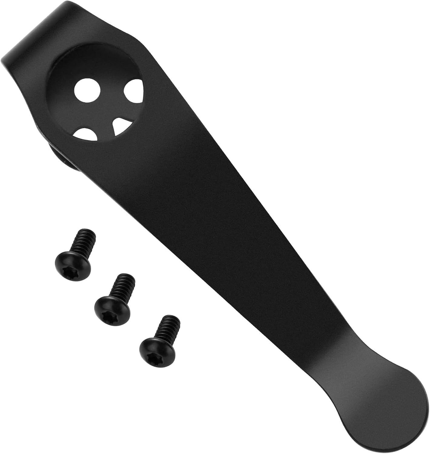 Titanium Deep Carry Pocket Clip for Spyderco Para 3, Paramilitary 2 and More Models Knives, Premium Custom-made Pocket Clip with 3 Pieces Screws, Black