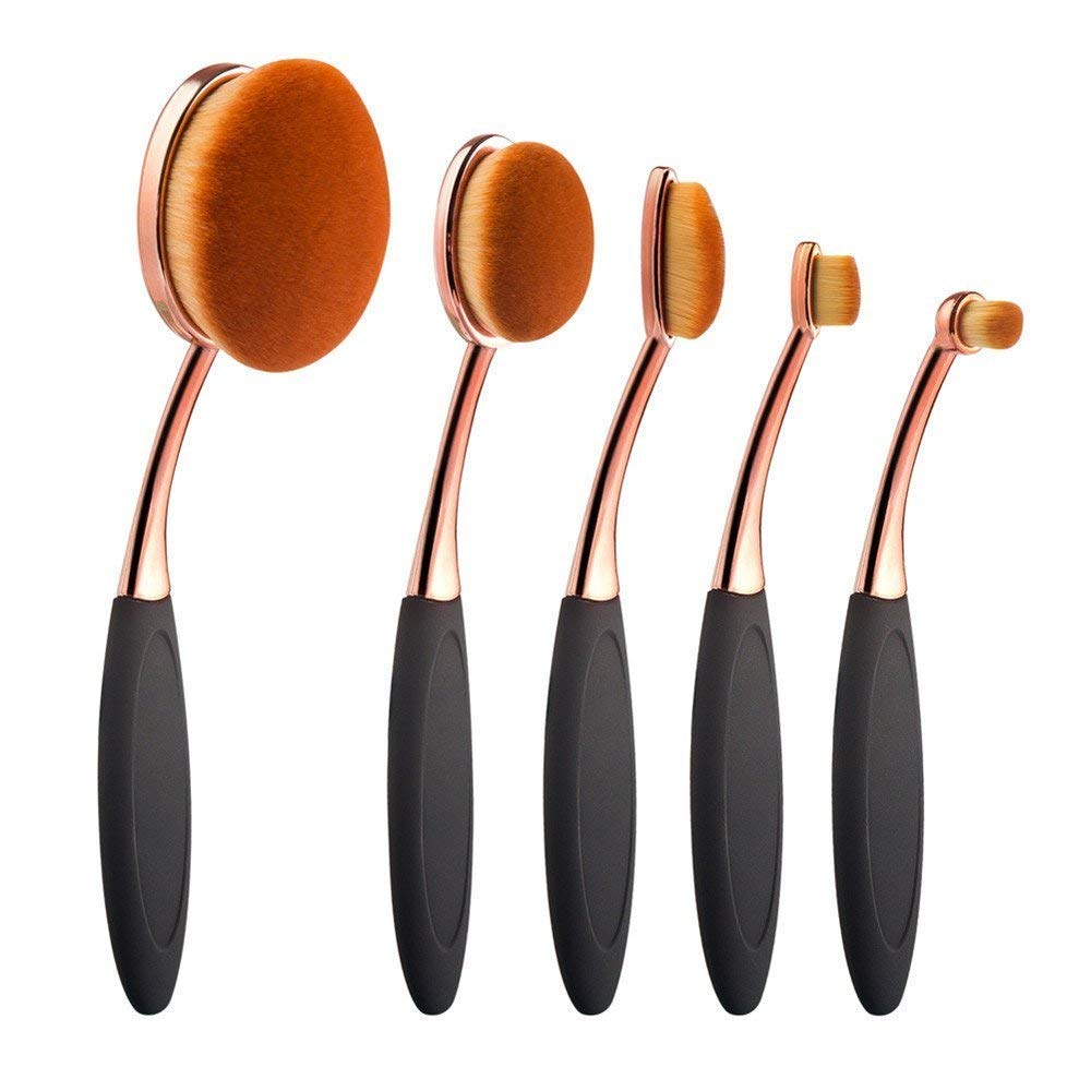 Oval Foundation Brush 5 Pcs Toothbrush makeup brushes Fast Flawless Application Liquid Cream Powder Foundation