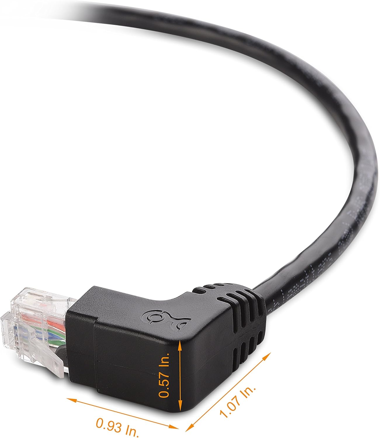 10Gbps Combo-Pack 90 Degree Cat 6 Ethernet Cable - 5ft, Cat6 Right Angle Ethernet Cable (Right Angle Up and Down Connectors)