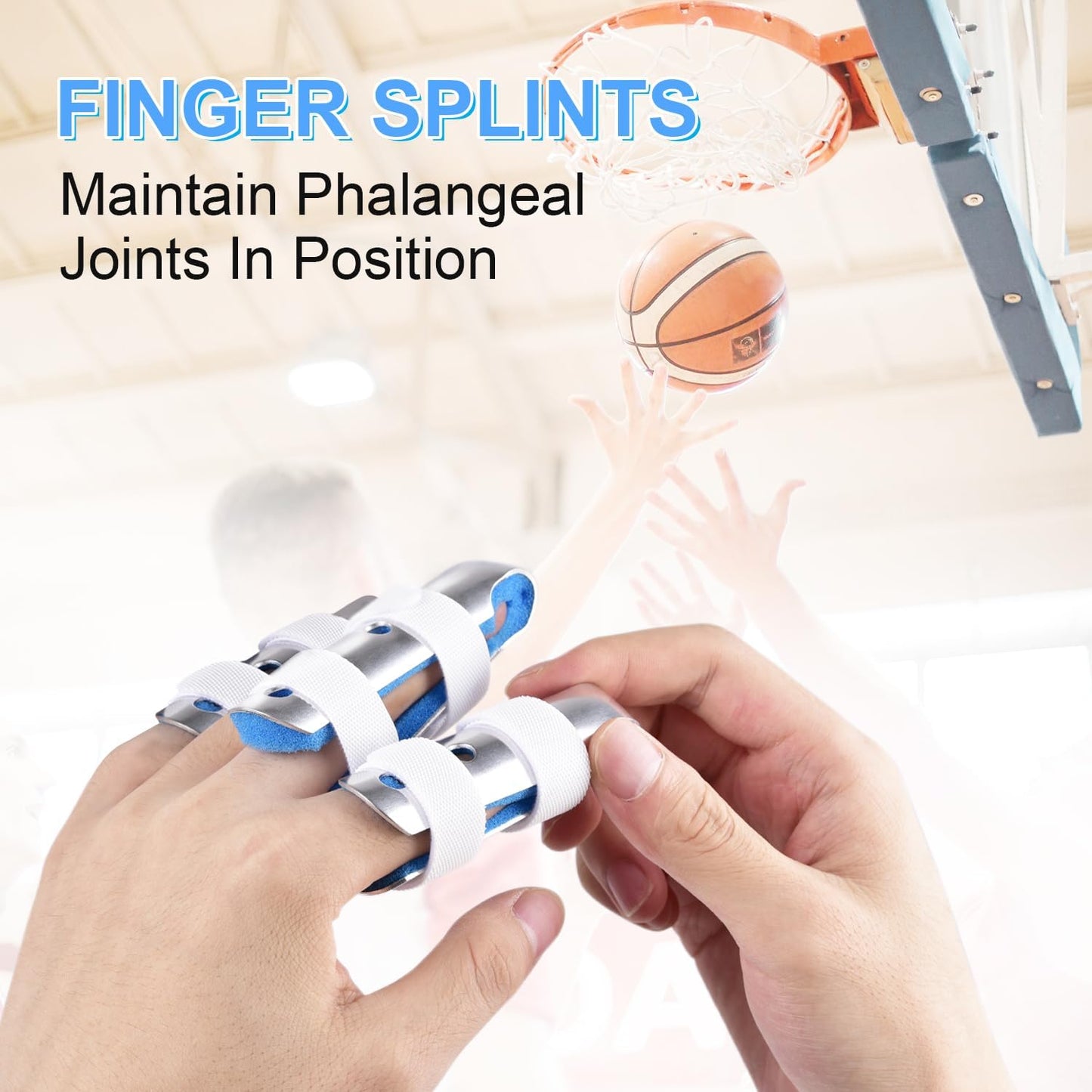 Finger Splint, 2pcs Finger Support Brace for Arthritis Knuckle Immobilizationm, Middle Size