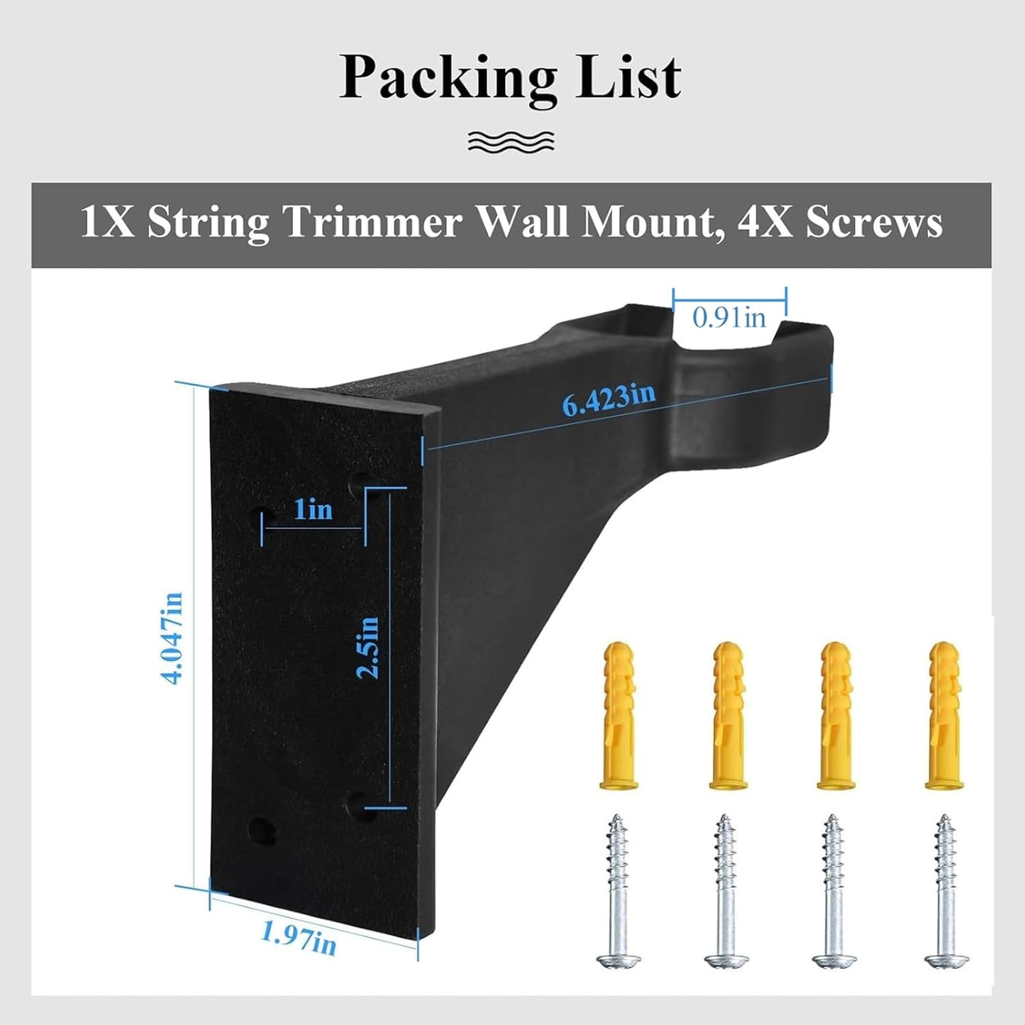 Premium Heavy-Duty Wall Hanging Holder for Garden Power Tools, Garage Storage Organizer, Storage Hooks for Trimmer, Holds up to 250lbs, Fits EGO 56V Trimmer and Edger, Ego Power/Edger(1Pcs/4-Hole)