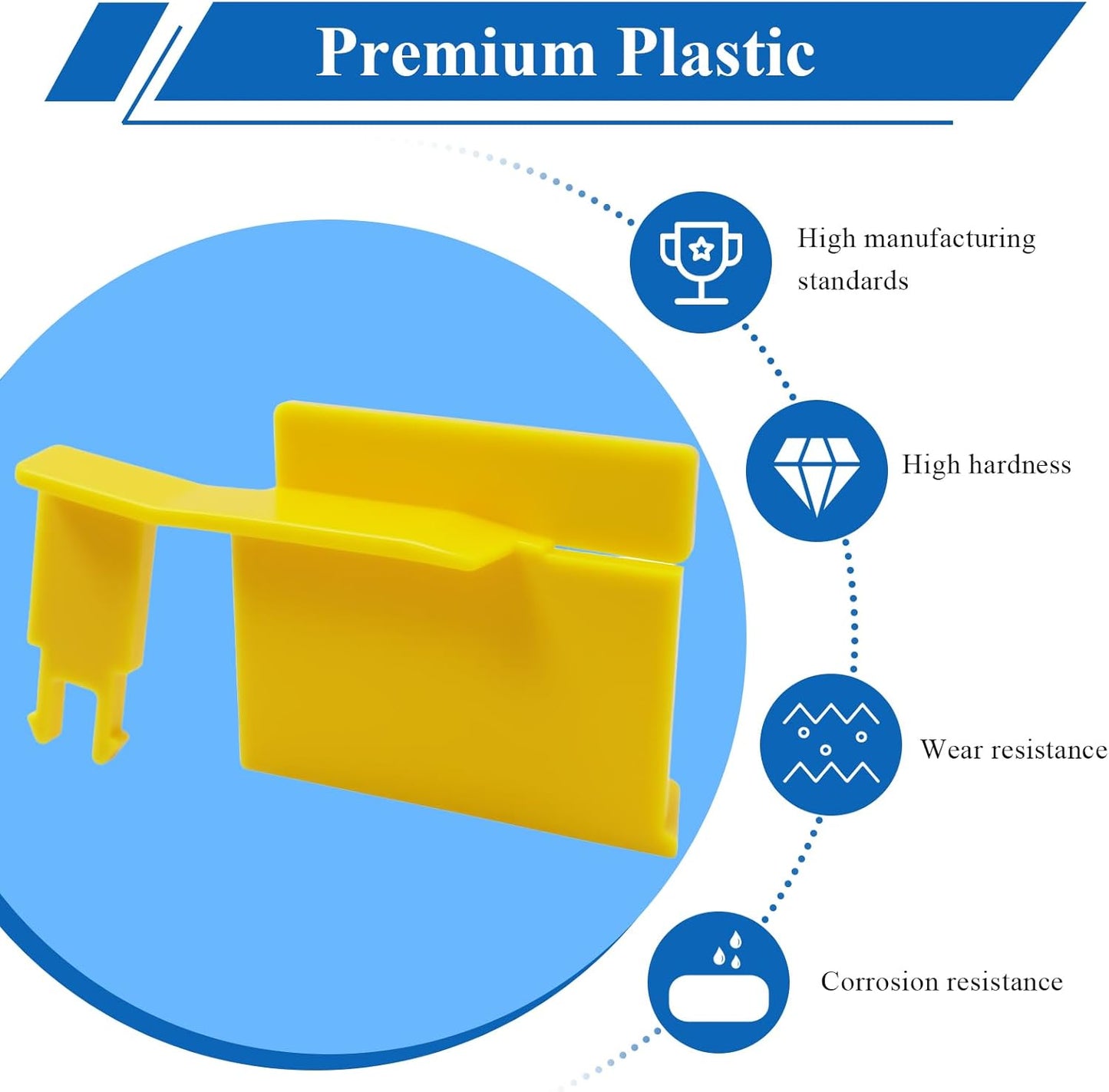 519-7420B Ext Lock Tab Clips for Filter Band, Compatible with Waterway Clearwater II Cartridge Filter and D.E. Filter 550-7500, 550-2060, 550-2075, Yellow, 2 Pcs