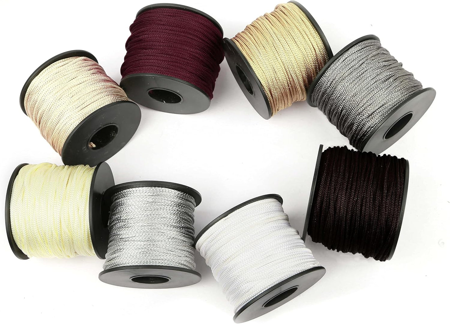 Nylon Satin Cord, 2mm 50 Yards Braided Lift Shade Cord for Necklace Bracelet String Cord, Blind Shade, Trim and Shoelaces (Gold)