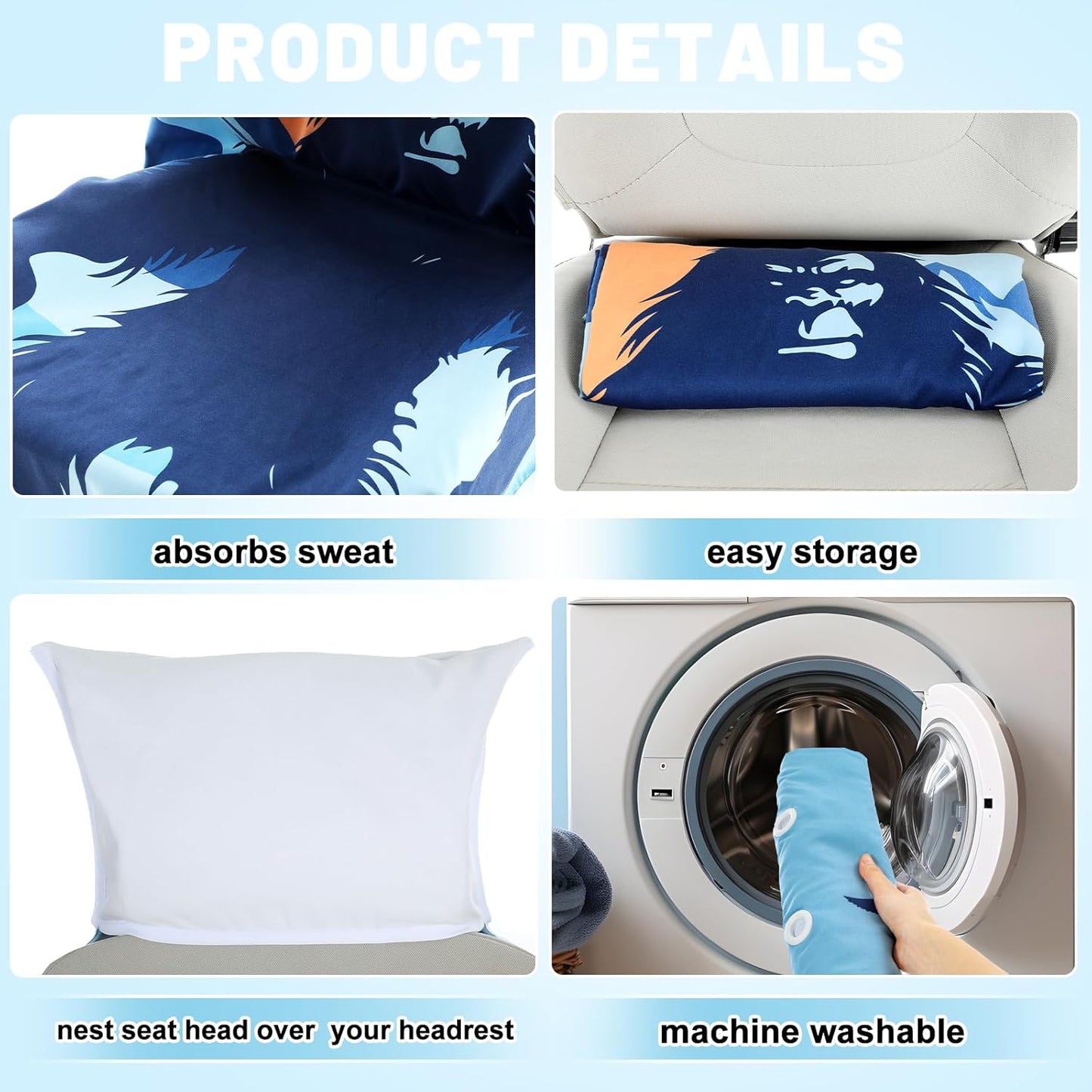 3 Pcs Car Seat Covers Full Set Universal Car Seat Towel Protector Accessories for Cars SUV Trucks, Gym Running Swimming Beach and Hiking Waterproof Sweat Towel