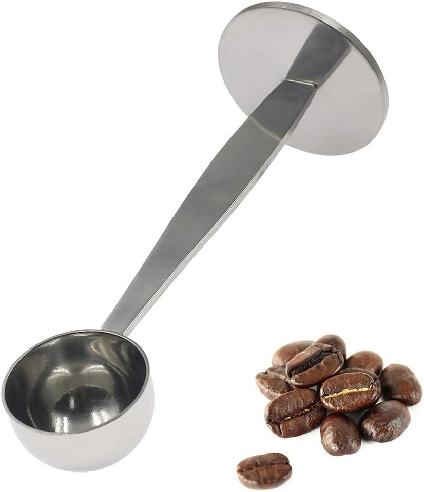 2-in-1 Coffee Scoop Stainless Steel Measuring and Tamping Coffee Spoon(15ml)-1pc