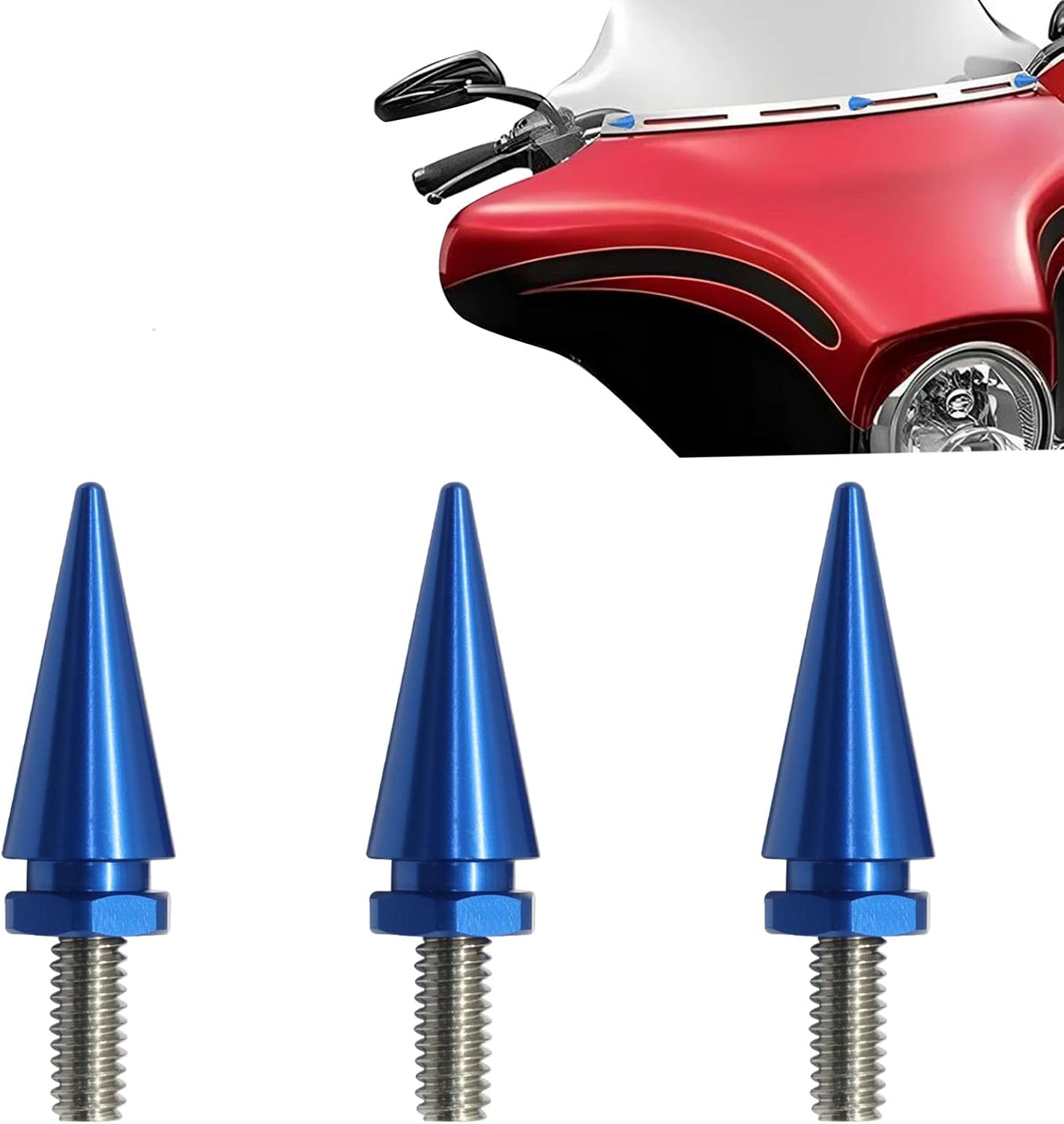 Windshield Bolts Blue Fairing Bolts, Windscreen Screws Kit Compatible for Street Glide, Electra Glide, Ultra Classic, Ultra Limited, Tri Glide Models