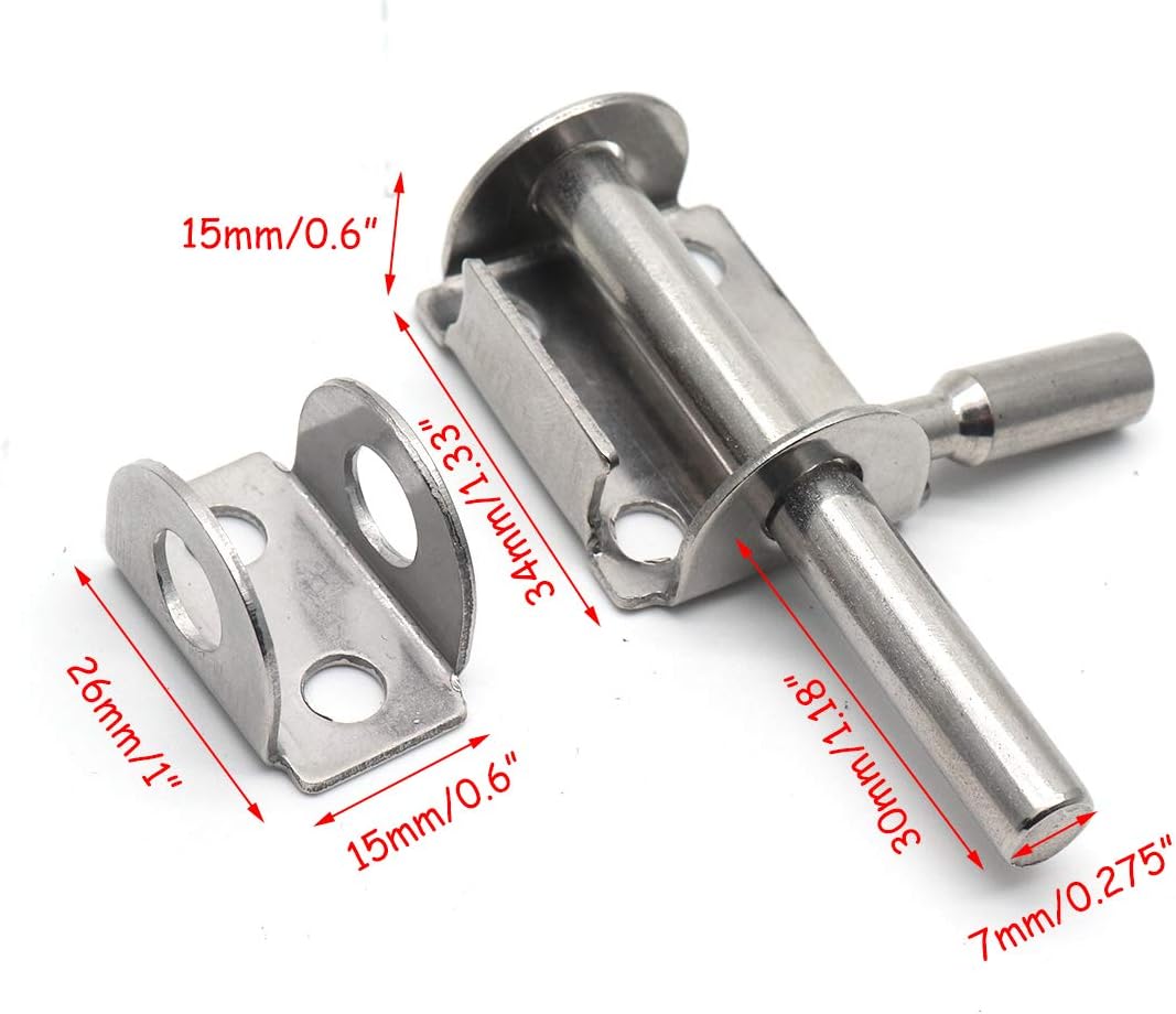 Slide Bolt Latch Stainless Steel Security Guard Door Latch -Pack of 5