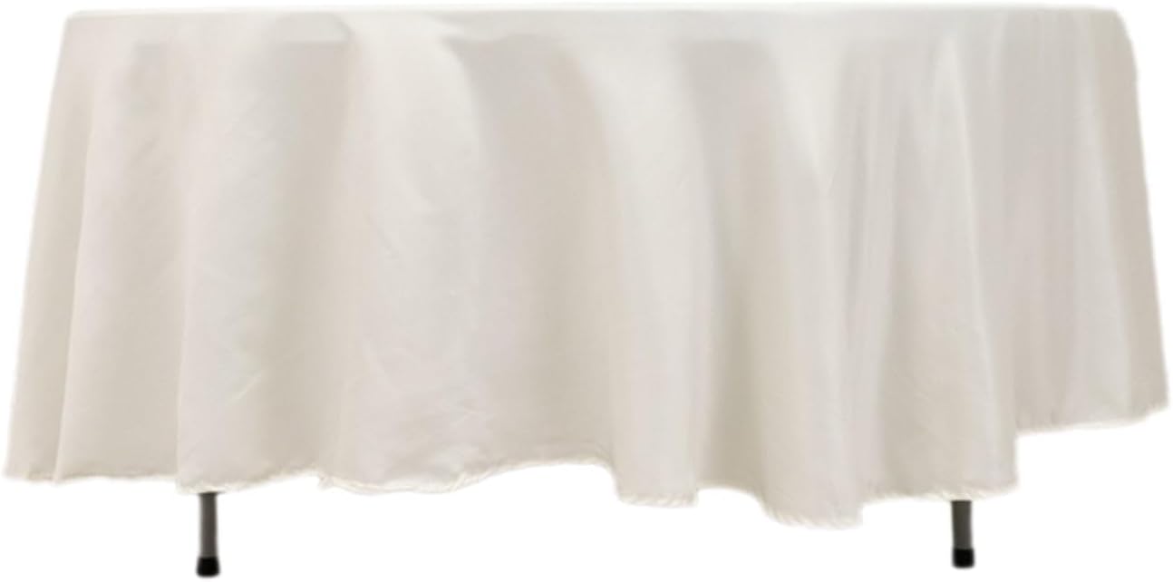 Efavormart Ivory Seamless Lamour Satin Round Tablecloth - 108"