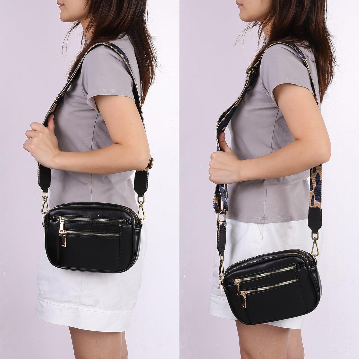 Wide Shoulder Strap, Adjustable Crossbody Purse Strap Replacement for Shoulder Bag Handbag, Buckle