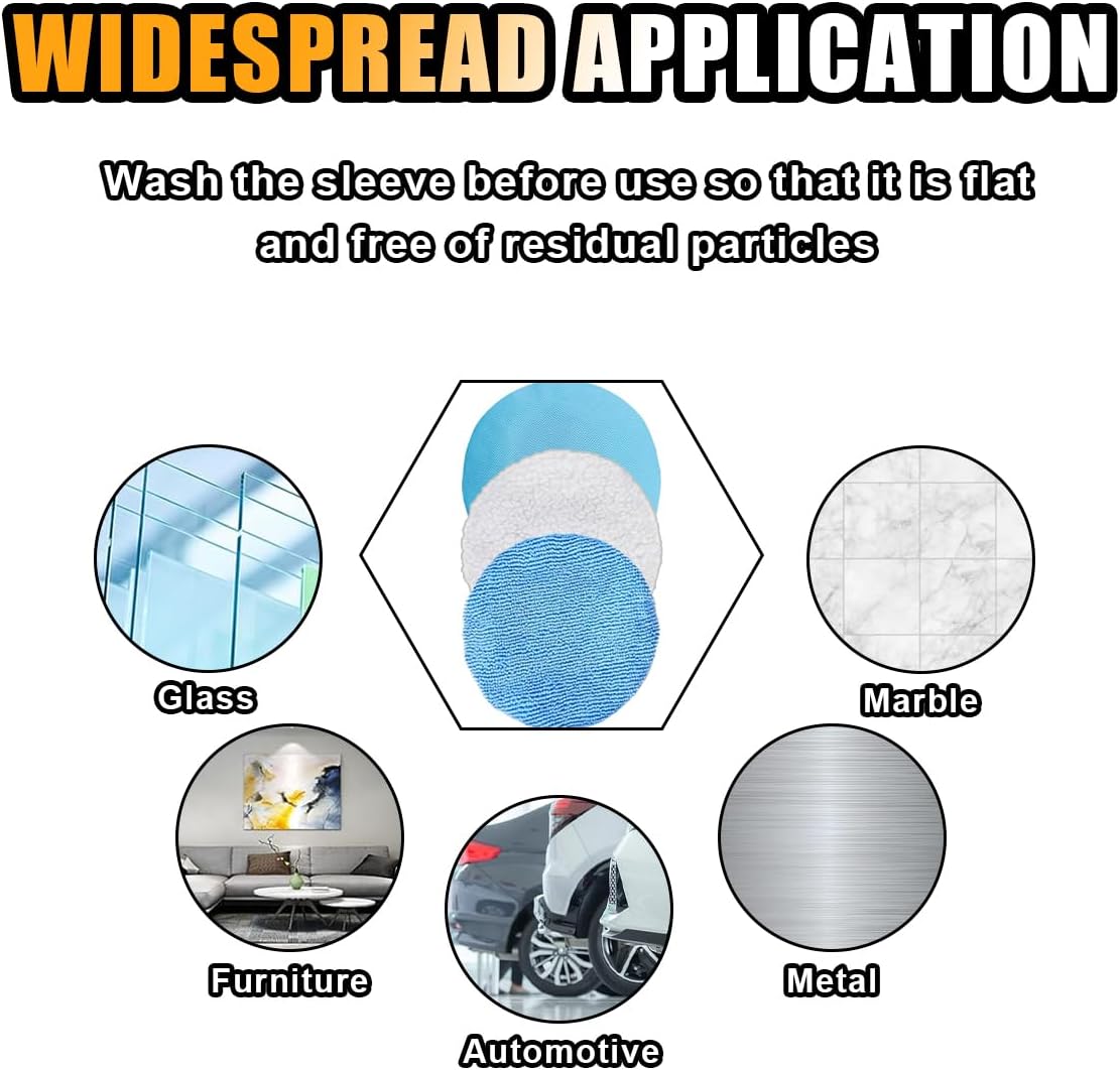 20PCS Car Polisher Pad Bonnets, 7 to 8 Inch Car Orbital Buffer Polisher Pad Bonnet, 12*Microfiber Bonnets, 4*Non-Woven Buffing Bonnet + 2*Woollen