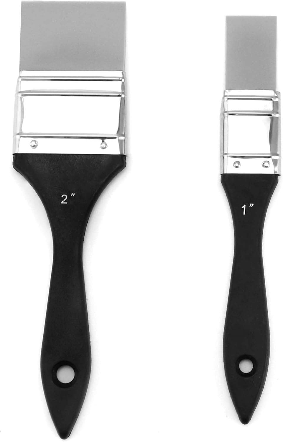Paint Brush, Silicone Color Shaper Brush, 2 Pcs (1 inch,2 inch) Solid Flat Flexible Acrylic and Water Based Painting Tool for Move and Remove Acrylic Paints