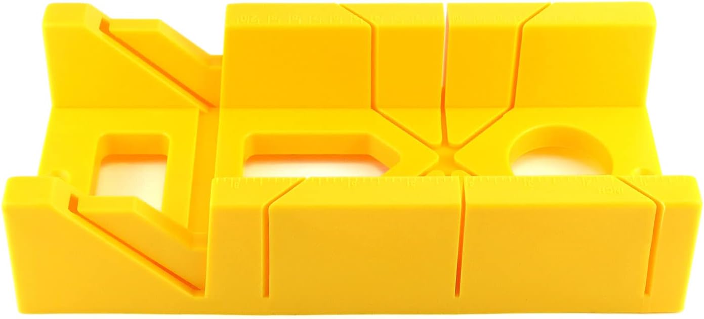 12-Inch High Impact Plastic Miter Box with Versatile Cutting Angles and Ruler Scale