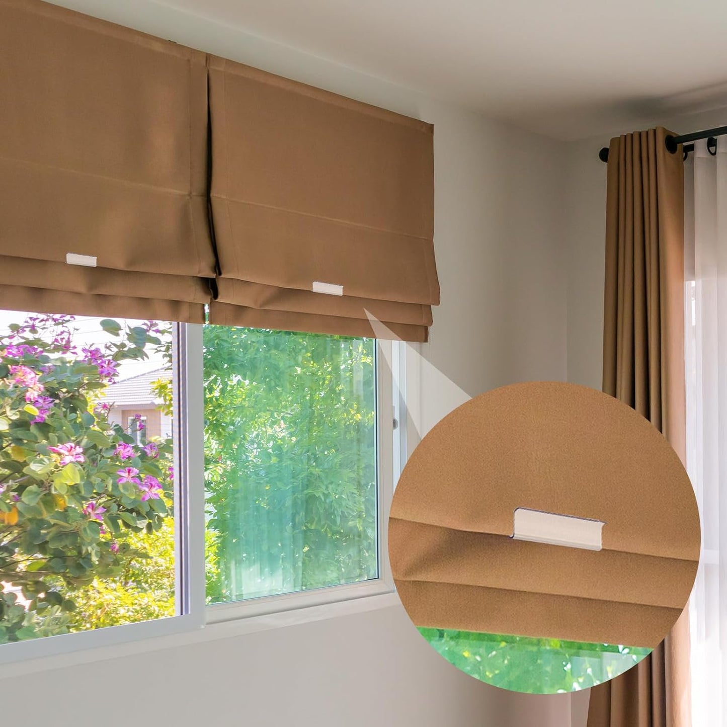 8 Pack Roller Window Shades Pulls, Clear Plastic Window Shades Hem Grips Handles R Type Windows Blinds Shade Pull Down Replacement Accessories for Roller Blinds, Home, Rv, Office, Hotel