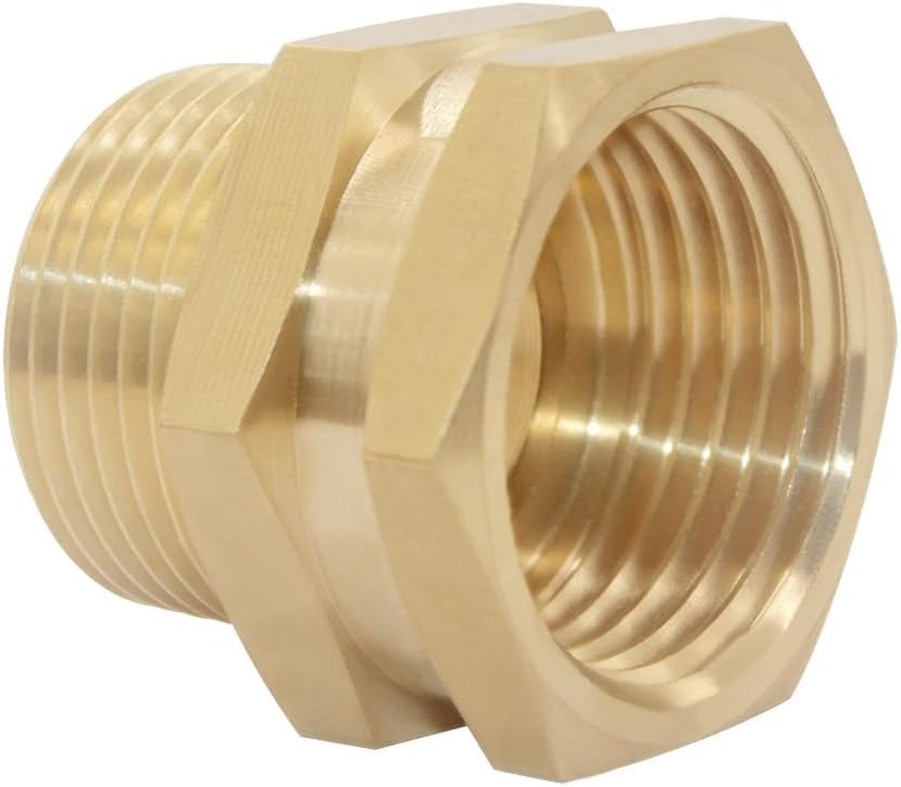 3/4" Female GHT Thread x 3/4" Male NPT Thread Brass Pipe Fittings Adapter (Pack of 4)