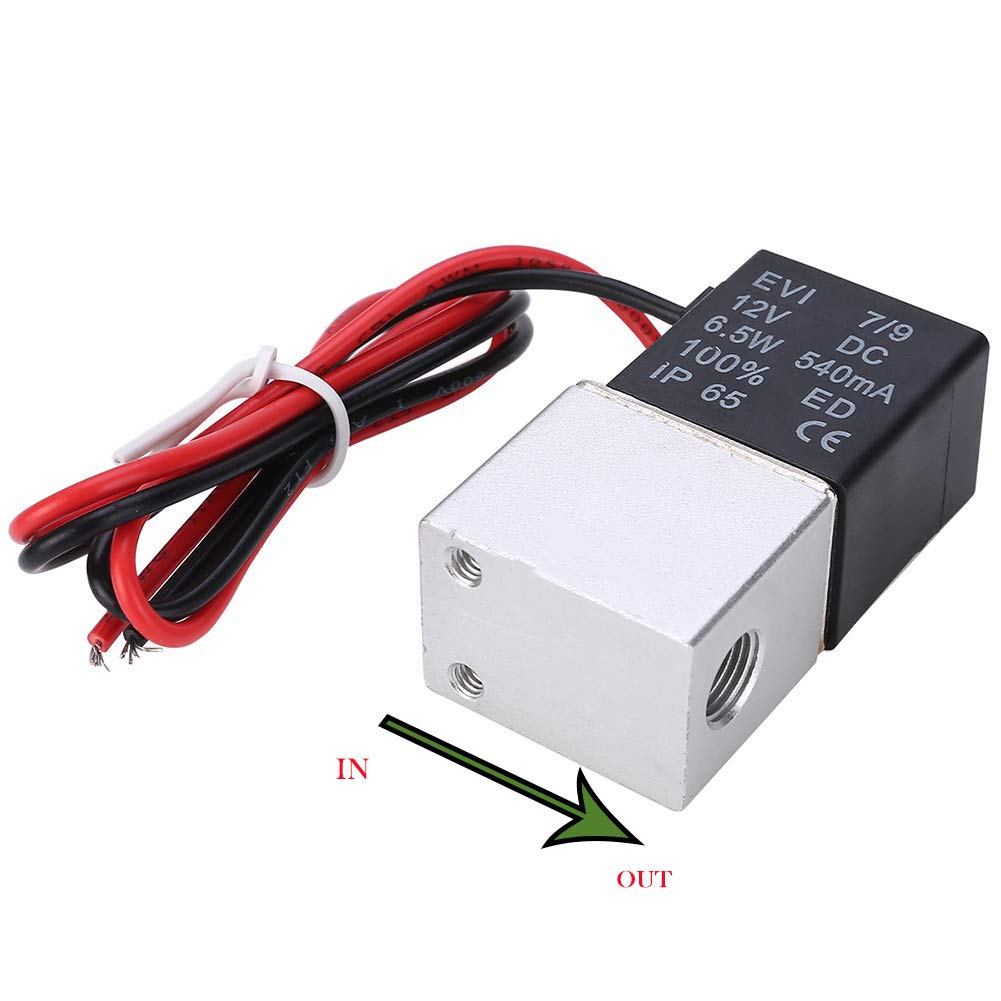 1/8" 12V DC 2 Way Pneumatic Aluminum Electric Solenoid Valve 2V025-08 Normally Closed Fast Response for Air Gas Water N/C