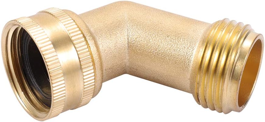 Brass Garden Hose Elbow Connector 45 Degree Hose Elbow Fitting Quick Swivel Connect 3/4" Garden Hose Thread 2pcs with Extra 6 Pressure Washer
