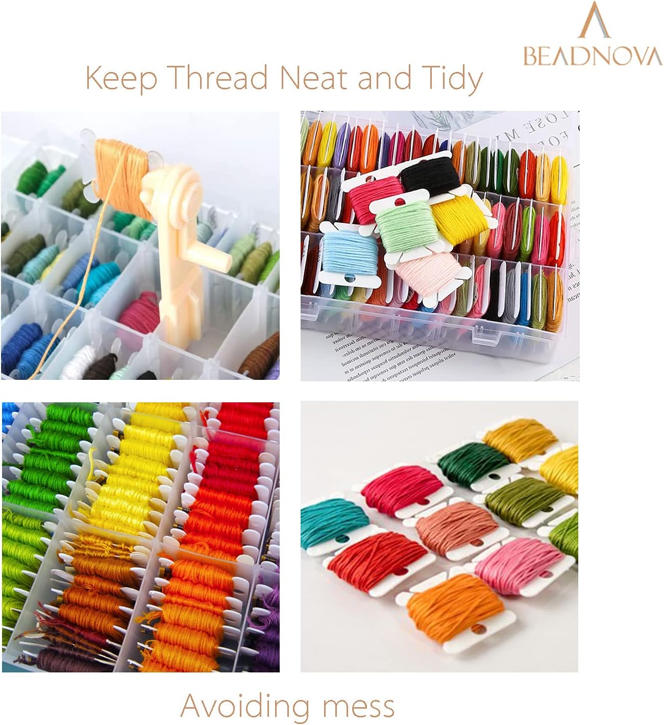 Embroidery Floss Bobbins 150pcs Embroidery Thread Holder with Winder Thread Bobbins for Floss Cross Stitch Crafting Sewing