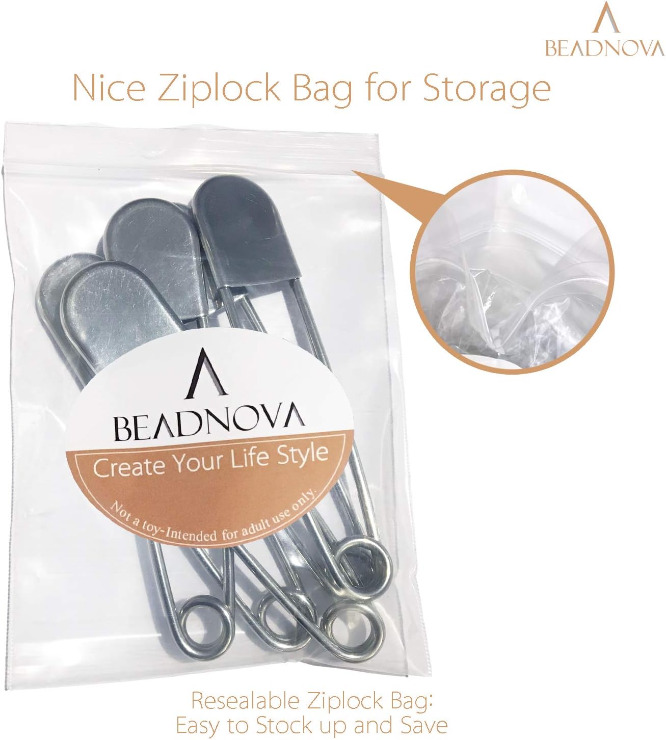 5 Inch Large Safety Pins for Clothes Big Heavy Giant Safety Pin for Fashion, Sewing, Quilting, Blankets, Upholstery, Laundry and Craft (13cm, 5pcs)