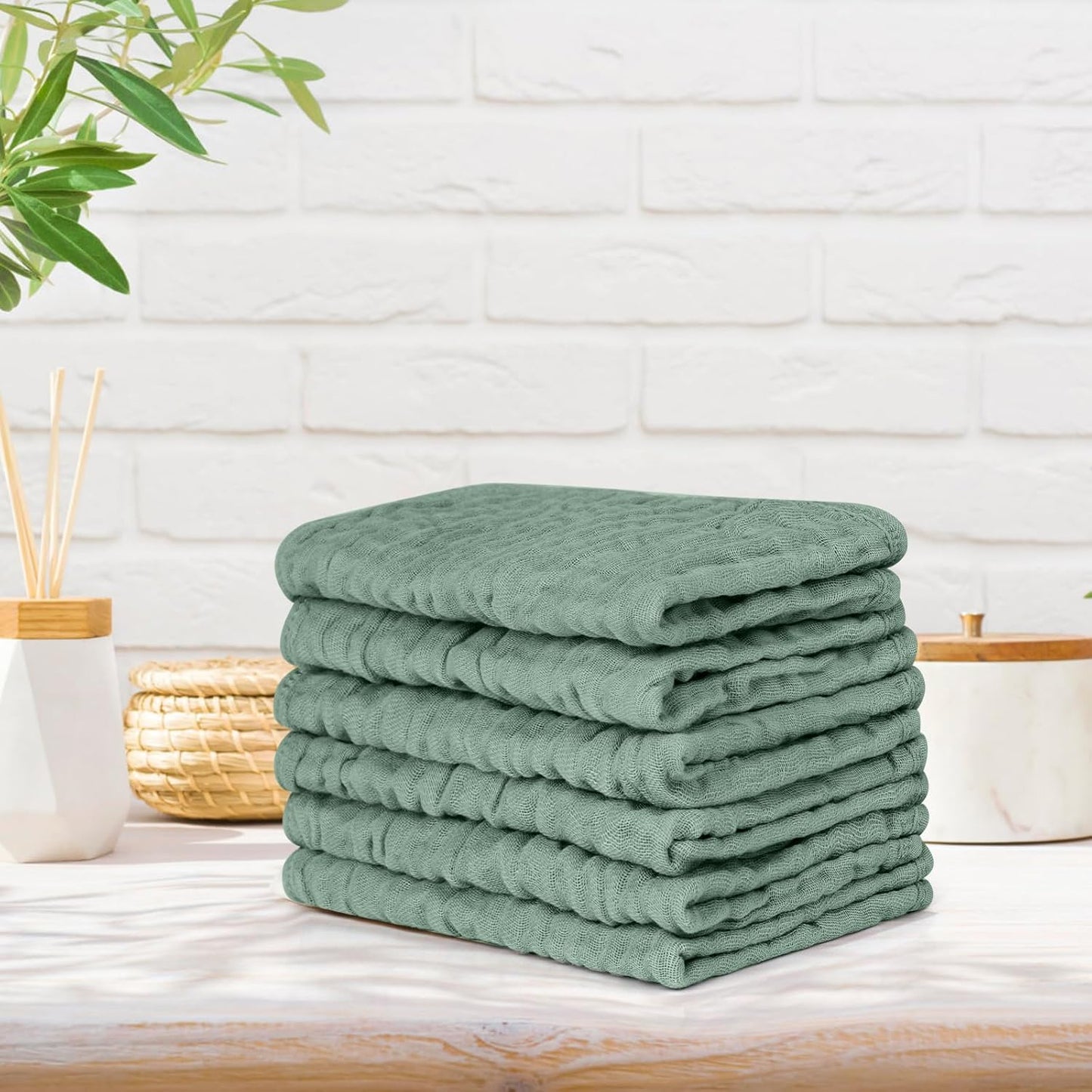 6 Pack Muslin Burp Cloths 100% Cotton 20''x10'' Large Extra Soft and Absorbent Baby Burping Cloth for Boys Girls