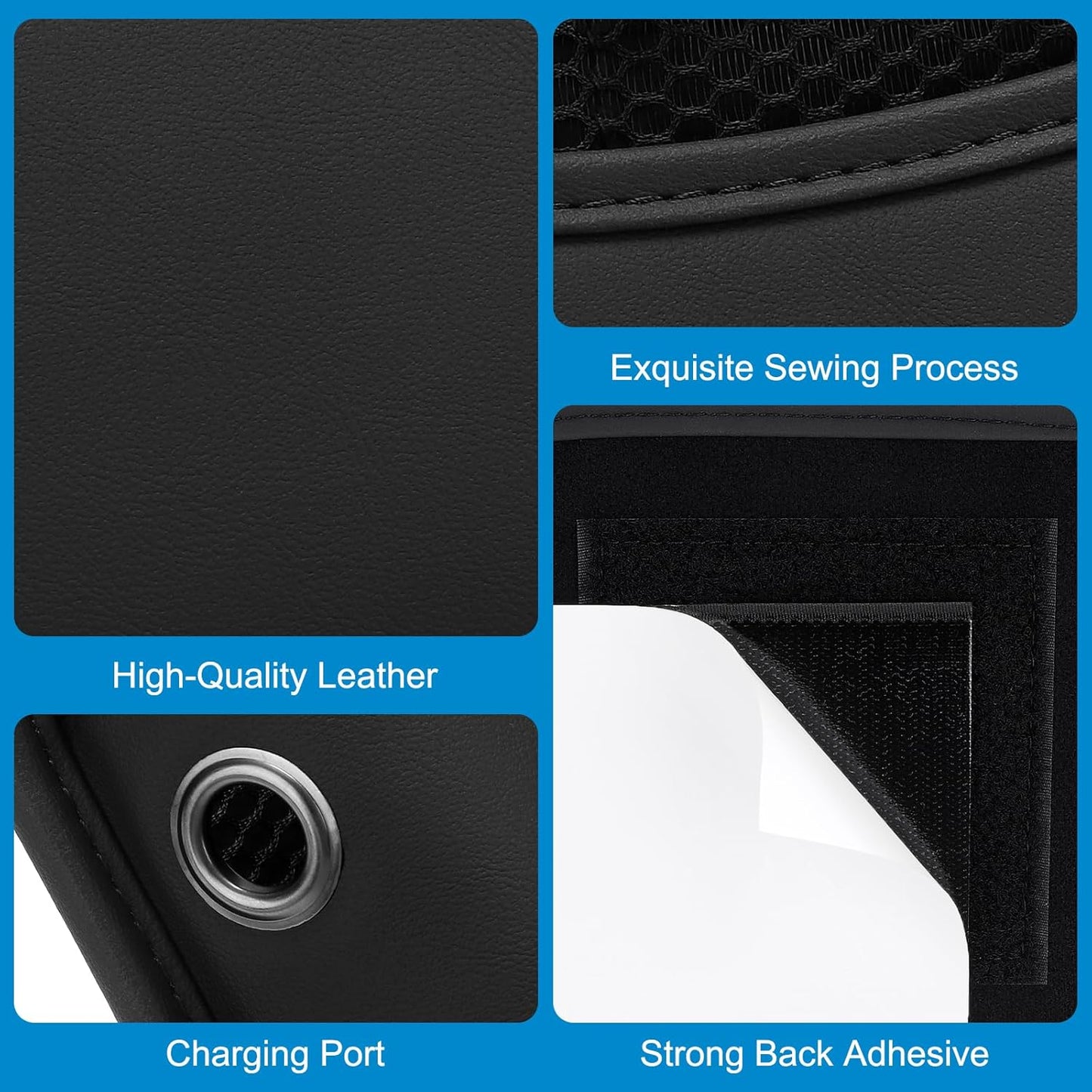 Car Seat Side Pocket Organizer, PU Leather Pouch Bag for Car Seat, Door, Window, Console, Registration Wallet Cards Trash Phone Sunglasses Holder Pocket for Auto