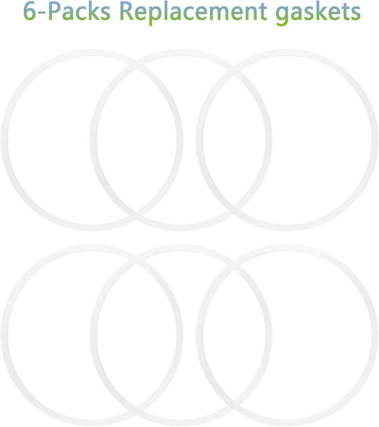 6 Pieces 10cm White Rubber Sealing Gaskets O-Ring Replacement Part Compatible with Nutri Ninja Juicer Blender Replacement Seals