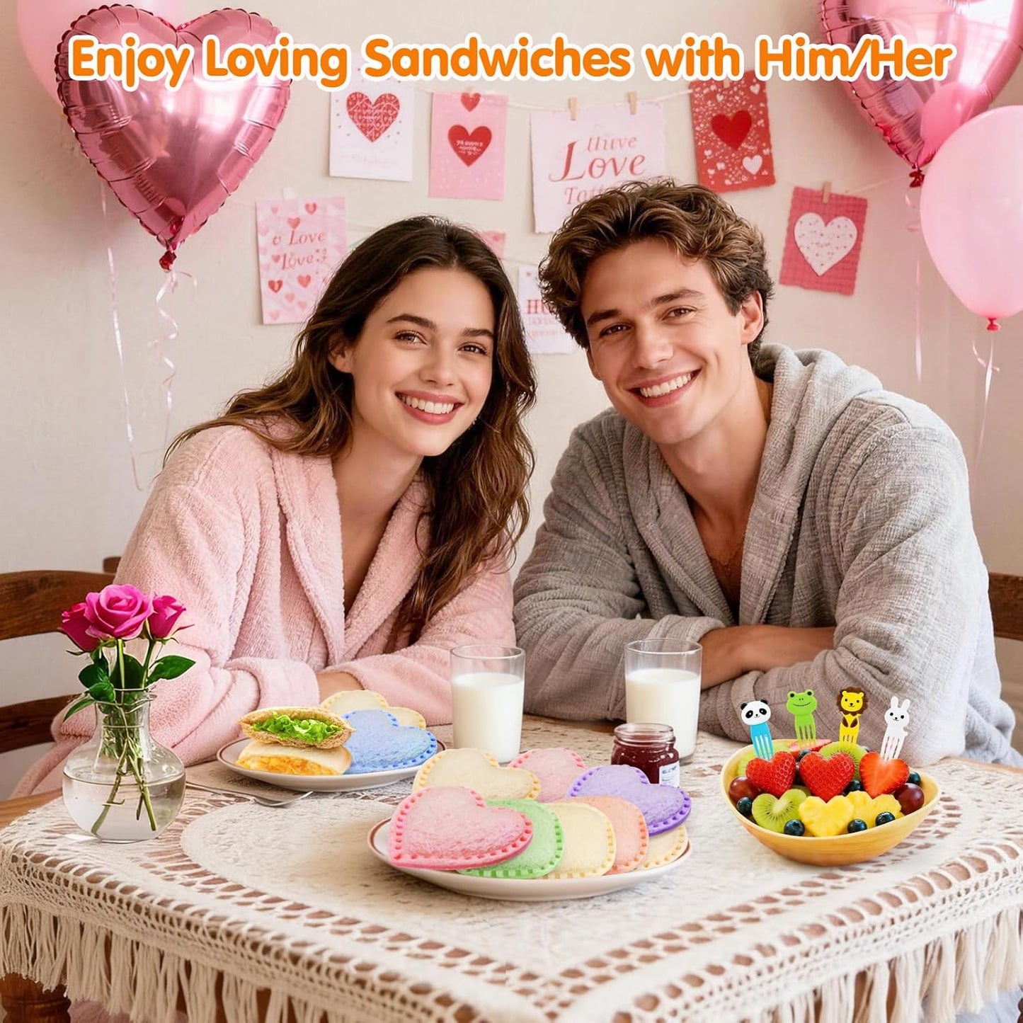 Sandwich Cutter and Sealer Set 4 Pcs Bread Decruster Sandwich Cutter Pancake Maker Heart Square Circle Dinosaur Shape DIY Cookie Cutters Gift for Kids Adult Boys Girls