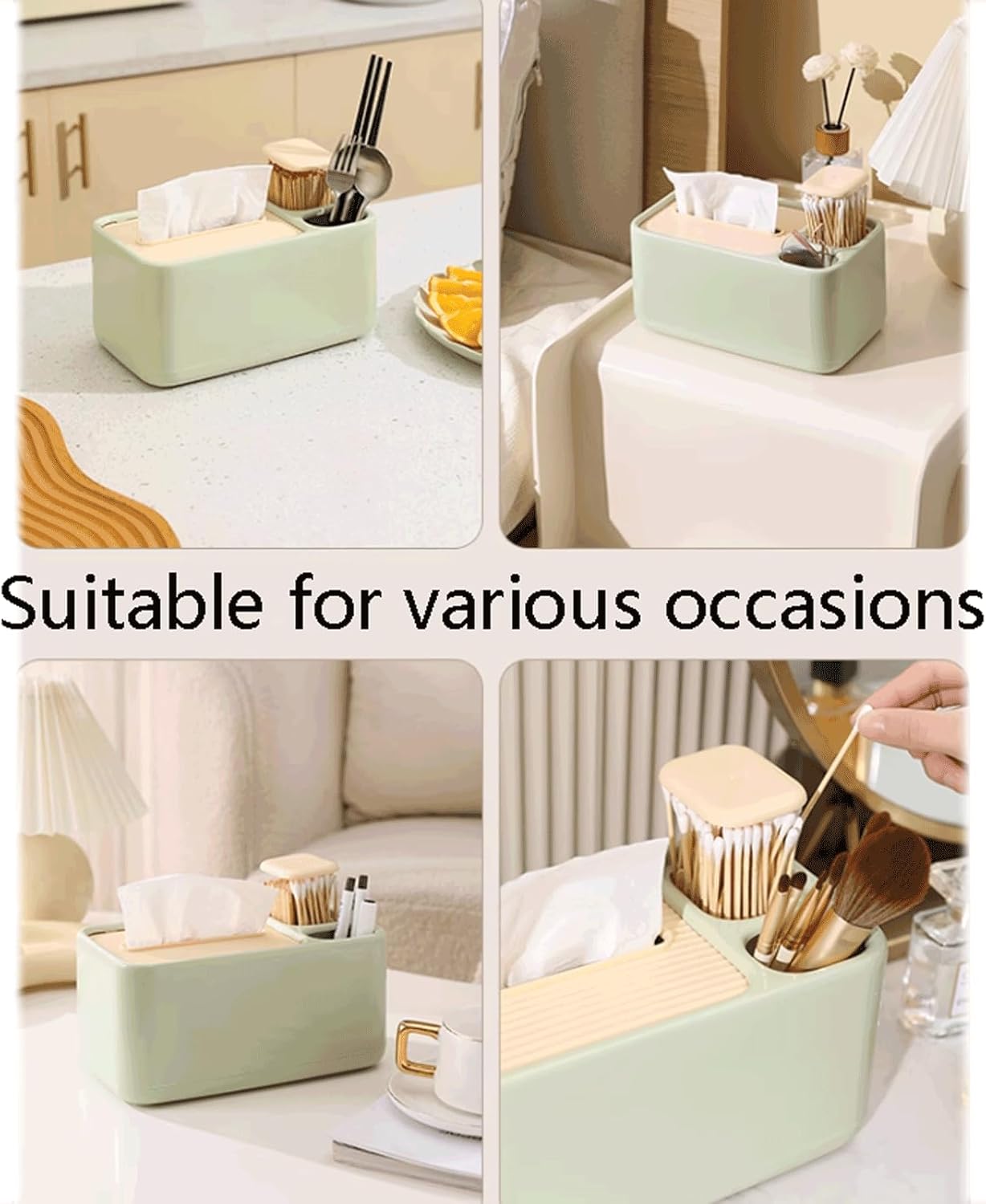 2 Pack Desk Organizer with Compartments for Pens and Toothpicks - Office Supply Storage Solution