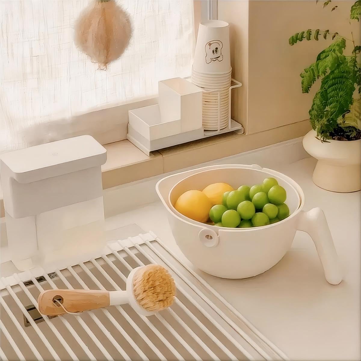 1 Piece White Sink Drain Strainer Food Fruit Vegetable Kitchen Sink Waste Filter