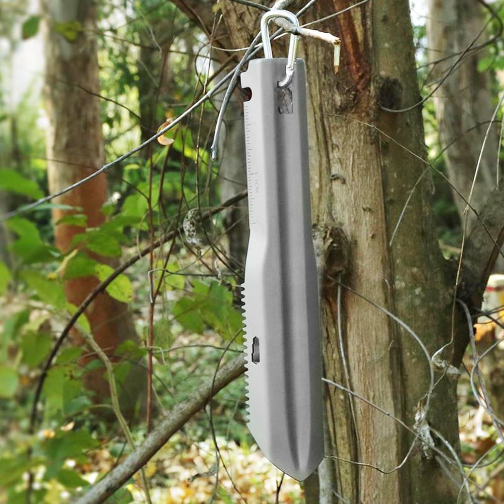 6-in-1 Mini Titanium Multitool Shovel Silver Camping Hiking Outdoor Portable Tool