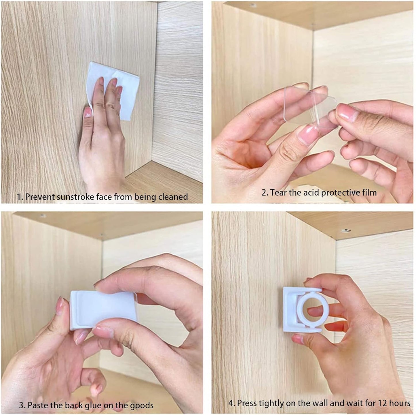 4 Pack White Curtain Rod Brackets with Rotating Function Support Shower Rod Tension Mounting for Home or Hotel
