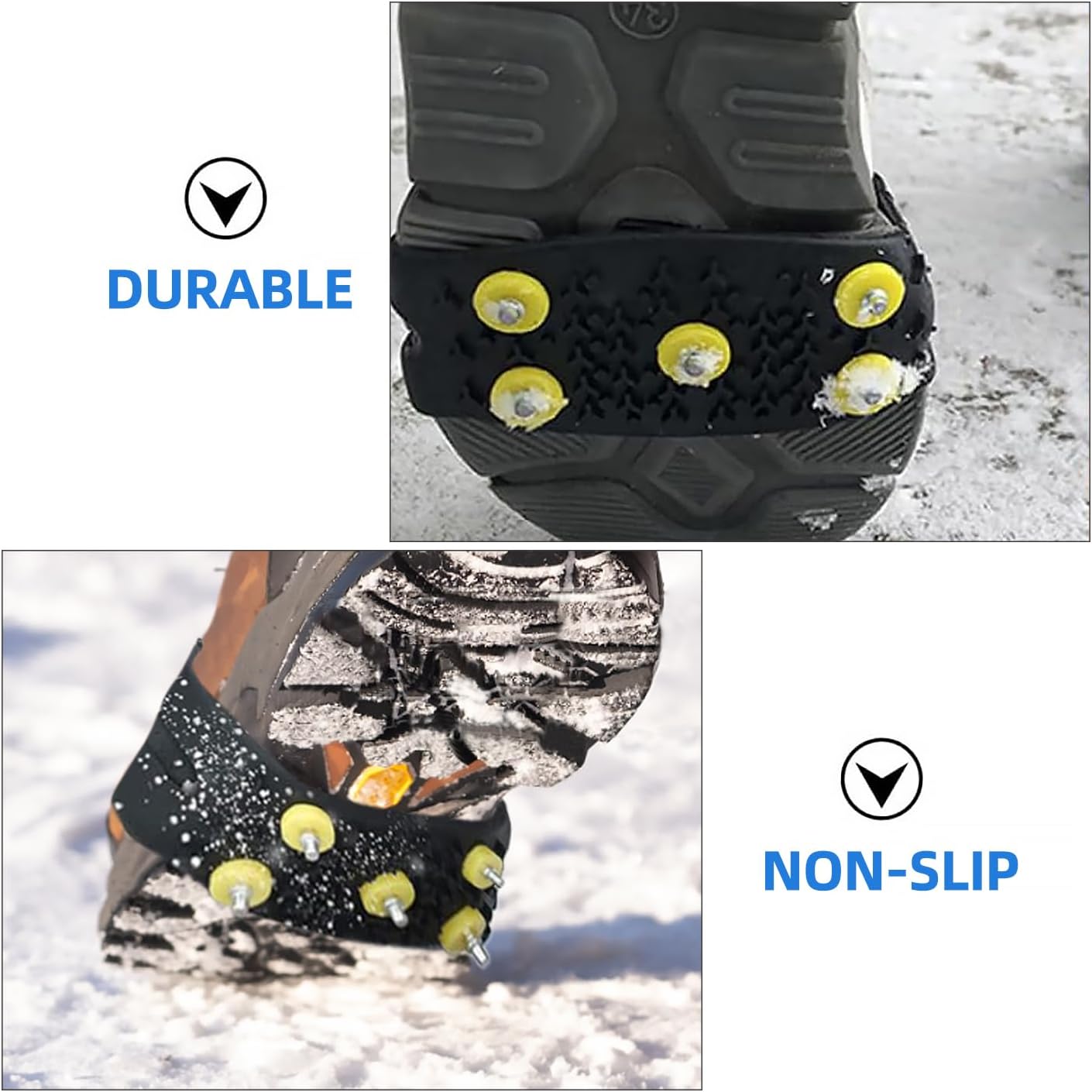 Anti-Slip Five-Claw Ice Grips for Shoes - Provides Grip for Walking Hiking Snow and Ice Adventures