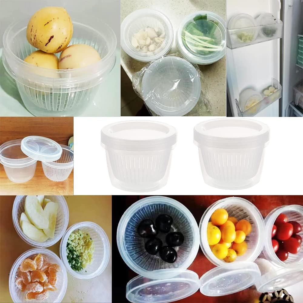 4 Pack 0.5L Plastic Storage Boxes with Lids and Filter - Stackable Organizing Containers