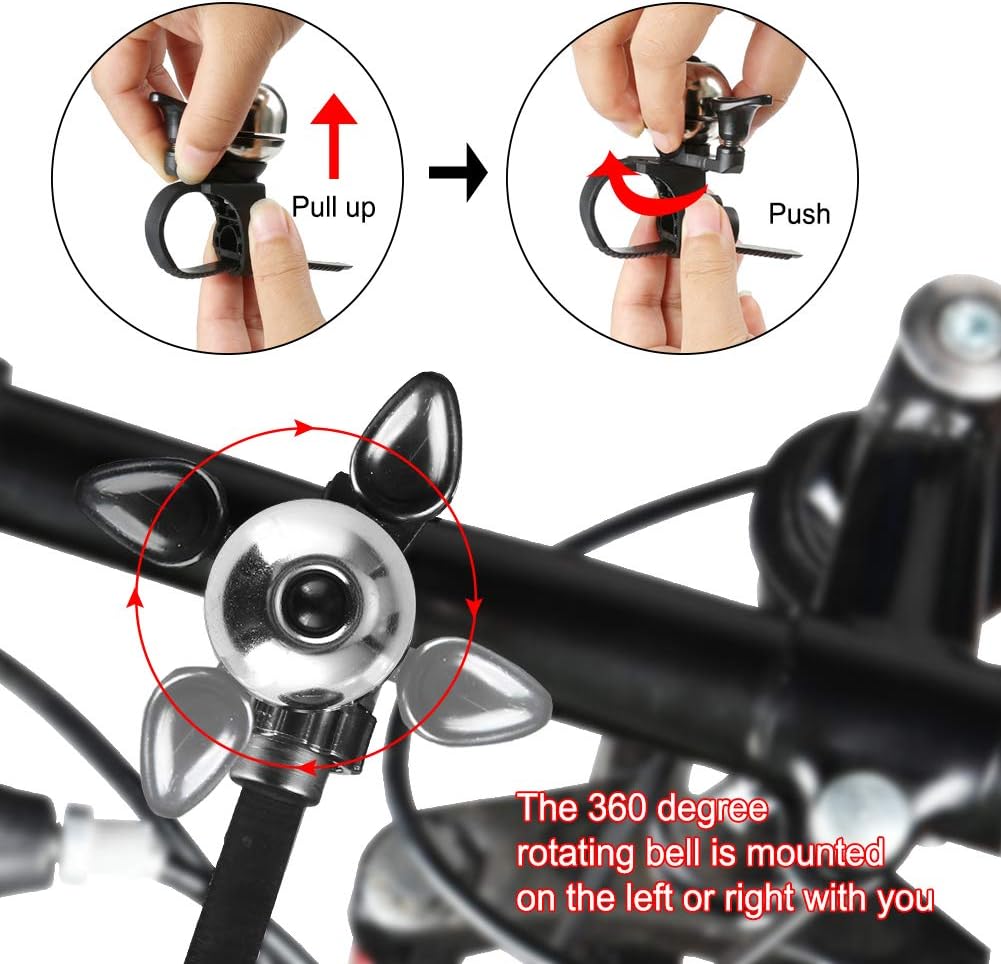 Loud Universal Bicycle Bell - Waterproof with Clear Sound - Suitable for Adults & Kids - Red - Set of 1