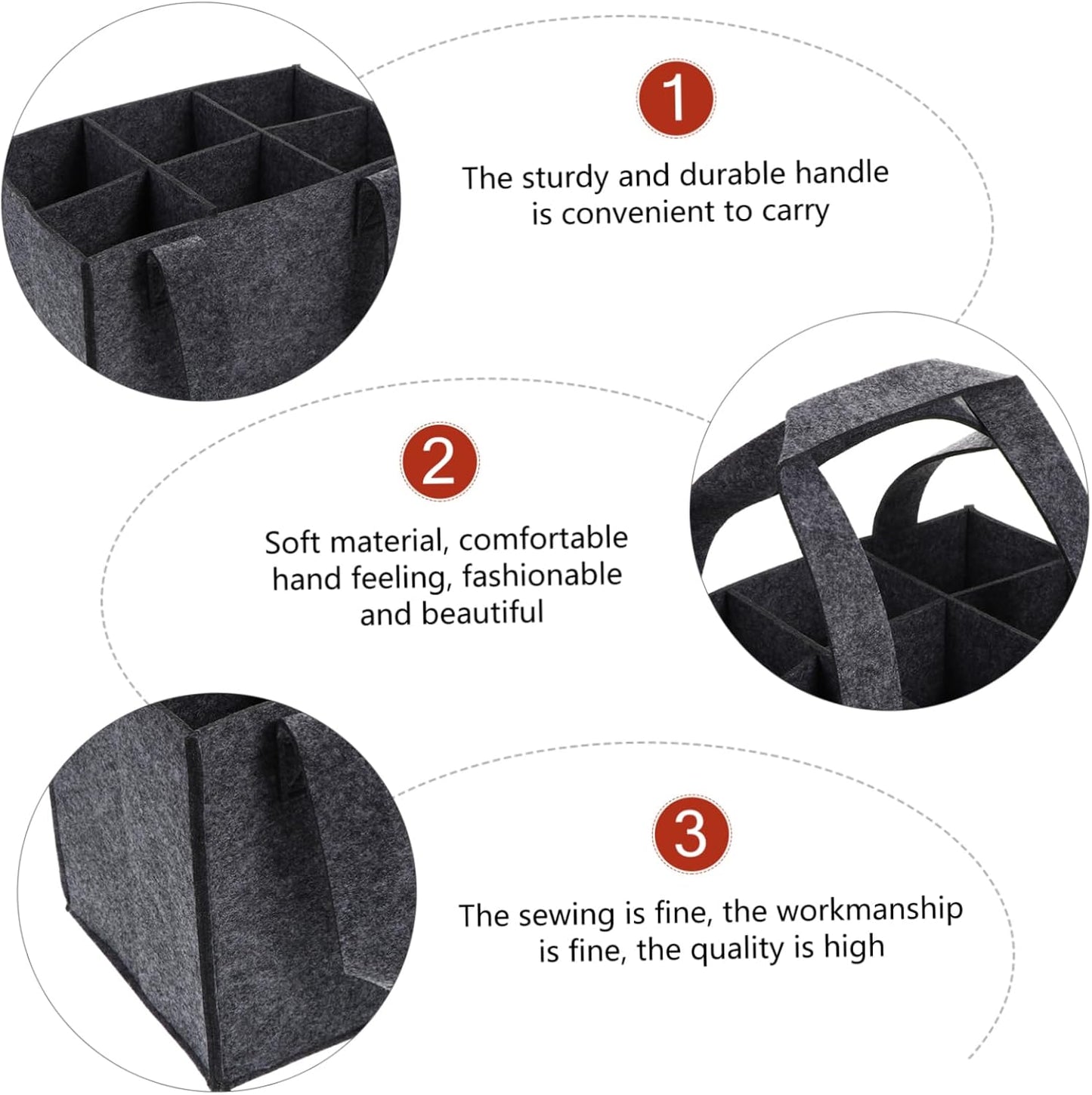 6 Bottle Wine Rack - Dark Grey - Storage Organizer for Bottles