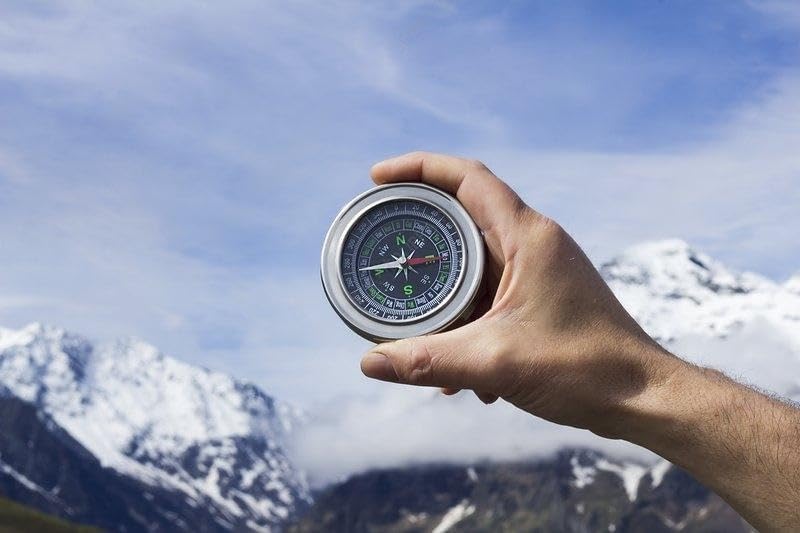 60mm Diameter Magnetic Compass Small Stainless Steel for School Activities Camping Physics Lab Experiments