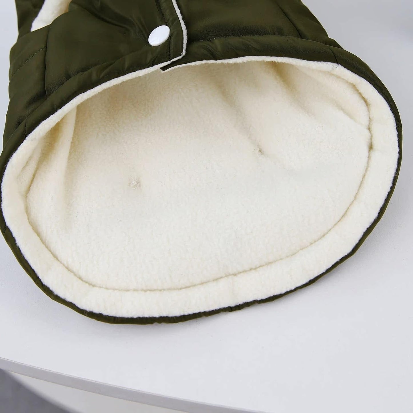 Winter Warm Dog Jacket Military Green Size S for Cold Weather Protection