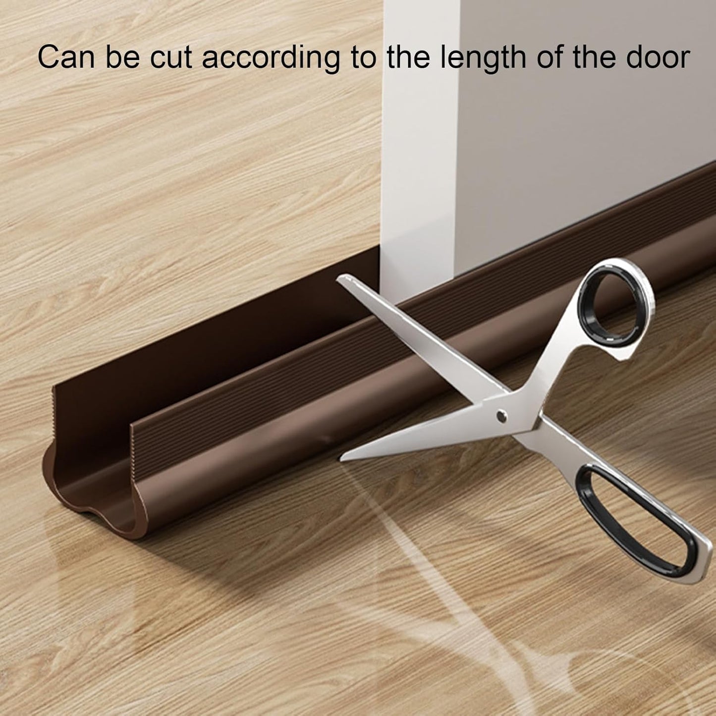 Adjustable Draft Stopper Door Strip Cushion Double Sided Draft Guard Durable Insulation 93cm Brown